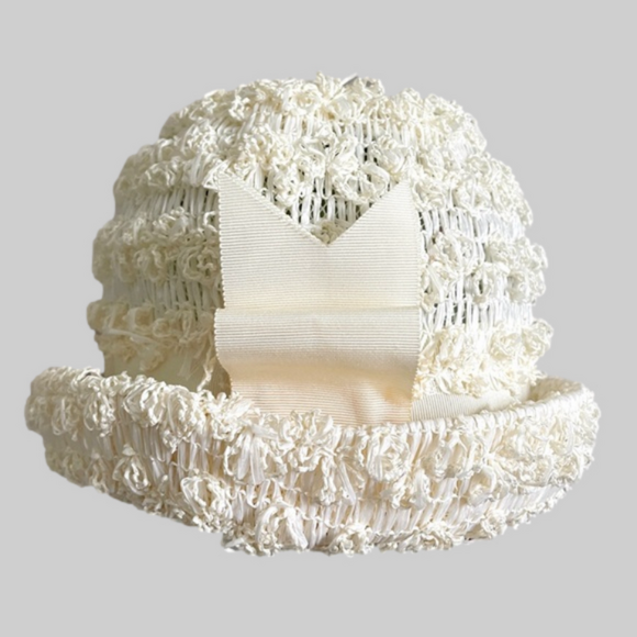 Vintage 60s Popcorn Textured Summer Straw Hat 🇨🇦 - Picture 9 of 10